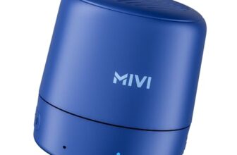Mivi Play Bluetooth Speakers Wireless with 12 Hours Playtime. Wireless Speaker Made in India with Exceptional Sound Quality, Portable and Built in Mic-Blue