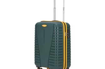 Aristocrat Cabin Airpro Plus 55 Cm(Small) 8 Wheel Spinners Trolley Bags for Travel Hard Case Luggage, Lightweight Bag with TSA Lock & Anti-Theft Zipper(Green),Small