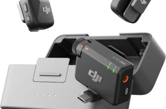 DJI Mic Mini (2 Transmitters + 1 Receiver + Charging Cradle), Ultra Light, Detailed Audio, 48 Hours Use, Noise Cancelling, Auto Limit, Wireless Microphone/iPhone/Android, Vlog, Streaming