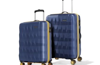 Aristocrat Comet 8 Wheel Set of 2 (Small+Medium) Hard Case Trolley Bag | Combination Lock | Tough and Durable Polycarbonate Luggage | 3 Year International Warranty | Suitcase for Travel | Blue