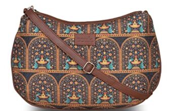 ZOUK 100% PeTA Approved Vegan Leather Royal Indian Peacock Print Shoulder Bag for Women