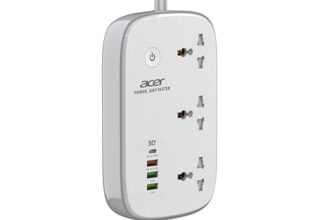 Acer PowerHub Smart | 3 AC Outlets, 4 USB Ports (1 Type-C,3 Type-A) | Wi-Fi Smart Power Strip, 1500W Output | App & Voice Control | Surge Protection |Overload Safety Protection | Remote Timer Control