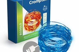 Crompton Galaxy Decoration Copper USB Powered String Fairy Lights with 100 Led Light (10 Meters/ 32 Feet, Blue, Pack of 1)