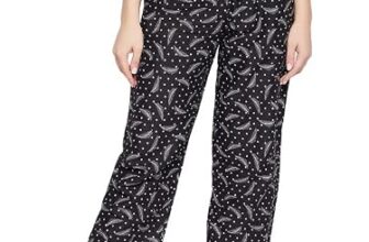 Clovia Women’s Rayon Leaf Print Pyjama (LB0179J13_Black_S)