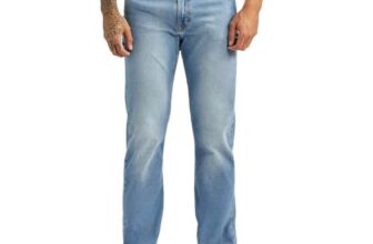 Levi’s Men’s 513 Light Indigo Straight Fit Mid-Rise Jeans