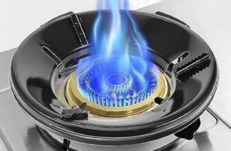 SR Black Gas Saver Burner Stand Gas Chula Burner Gas Saver Stand Jali Ring Fire & Windproof Energy Saving,Gas Chula Support Stand 4 Legs Supported for Indian Gas 0.7Mm(Pack of 2) Black-Metal