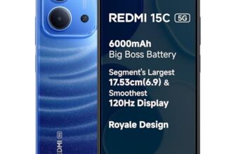 REDMI 15C 5G Moonlight Blue 4GB + 128GB | Royale Design | Massive 6000mAh Battery | Segment’s Largest Display 17.53cm Up to 120Hz | MediaTek Dimensity 6300 | 33W Fast Charging | 50MP AI Dual Camera