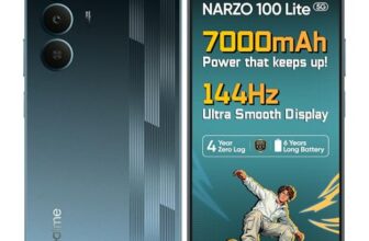 realme narzo 100 Lite 5G (Thunder Black,6GB+128GB) | 7000mAh Titan Battery | 4 Years, Zero Lag | 144 Hz Ultra Smooth Display | 6 nm Octa-core 5G Chipset | Color Pop Design | VC Cooling