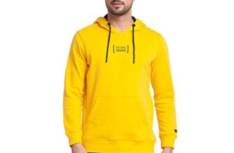 Spykar Men’s Cotton Hooded Sweatshirt (MSS02BBHW163CHROMEYELLOW2XL_Yellow_XX-Large)