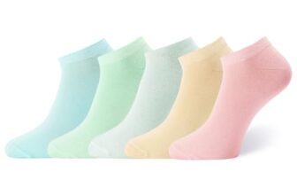 ANCHOR Women Ankle Length Polyester Low Ankle Plain/Solid Socks , Combo Pack of 5 Pair, Multicolor