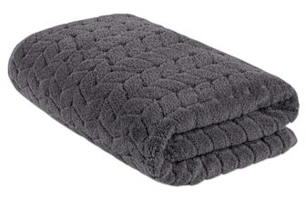 MAXOSHINE Microfiber Towels for Bath-Soft Coral Fleece Towel with Hook Quick Dry Super Absorbent-Bath Towel for Men and Women-70 x 140 cm (Grey)