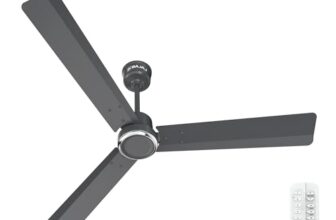 Bajaj Classico Sleek Plus 5S 1200MM (48”) BLDC Ceiling Fan with Remote | BEE 5 Star Rated Energy Efficient | Power Saving | Sleek Compact Design | High Air Delivery |2-Year Warranty |Grey
