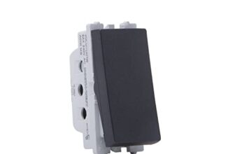 Wipro Northwest Nowa 6A One Way Switch, Matt Black (pack of 10)