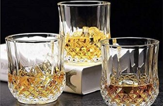 Vetalic Plastic Whiskey Glass Set of 6 (300ml) Plastic Unbreakable Stylish Transparent Glass Set (Round Diamond Glass)