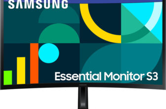 Samsung Essential Monitor S3 59.8 cm (24 inch) Curved Full HD LED Backlit VA Panel Gaming Monitor (24″ FHD Curved Monitor LS24D368GAWXXL, Black)(Response Time: 4 ms, 100 Hz Refresh Rate)