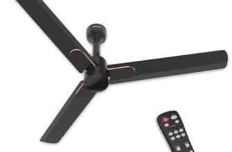 Polycab Wizzy Neo DLX 1200mm 5-Star BLDC, Remote Ceiling Fan for Living Room | 55% Energy Saving, High Air Delivery, 7 Speed Setting, Free Installation | 3-yr Warranty【Galaxy Black】