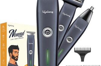 Lifelong Beard Trimmer for Man | Trimmer Men Beard |Cordless Rechargeable Waterproof Skin Friendly All in One Grooming Kit for Beard, Nose, Hair, Body |Shaving Machine with 3Combs, TypeC, 2Hr Runtime