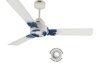 USHA Onio Kappa Beta 1200MM BLDC 5 Star Energy Efflicient, Dust & Oil Resistant Ceiling Fan (White)