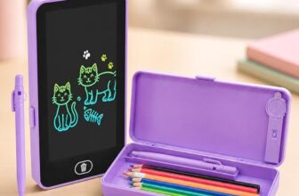 Toyshine 2 in 1 Digital LCD Writing Pad Children Doodle Board with Pencil Box for Kids 3-10 Years Old Boys/Girls Gifts Education Learning Toy, Purple