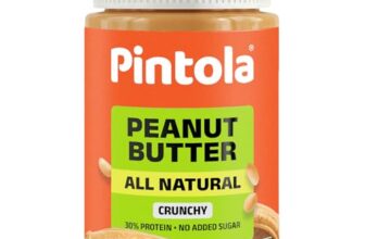 Pintola All Natural Peanut Butter Crunchy 1kg | Smooth, Unsweetened | 30g Protein | Gluten & Cholesterol Free, Vegan Peanut Butter, Nut Butter, High in Protein Spread, 100% Pure Roasted peanuts butter
