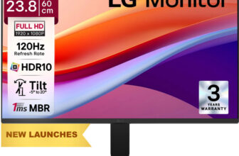 LG 60.45 cm (24 inch) Full HD IPS Panel Monitor (24U411A-BN.CTRPMV)(Response Time: 1 ms, 120 Hz Refresh Rate)