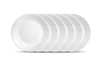 La Opala Diva, Classique Collection, Opal Glass Full Plate Set 11″ 6 pcs, Plain White