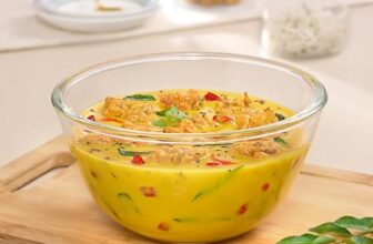 Borosil Glass Mixing & Serving Bowl, Oven & Microwave Safe Bowl, 900 ml, Borosilicate Glass, Clear
