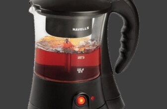 HAVELLS Crystal Indicator Light | Transparent Glass Carafe 600 W Coffee Maker(Black, Trasparent)