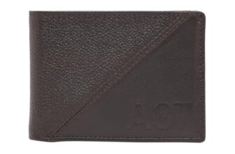 Aeropostale Men’s SLIMFOLD Wallet Tucson – Brown | Pebbled Leather | Formal & Minimalist Carry | Ideal for Gifting