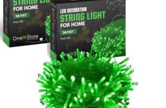 One94Store LED Pixel String Light Pack of 2 – 36 Ft Copper Wire Fairy Light with 360° Bright Green LED Bulbs, Decorative Pixel Series for Home, Diwali, Christmas, Wedding & Party Decoration