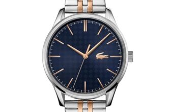 Lacoste Vienna Qtz Basic Blue Round Dial Men’s Analog Watch|Two Tone Stainless Steel Material|Silver Color Band – 2011048