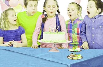 Crackles Blue Rectangular Shiny Metallic Tinsel Foil Solid Color Reusable Table Cover 1.37mX1.83m for Indoor Outdoor Party Birthday,Wedding,Thanksgiving,Christmas,Buffet Parties,Camping