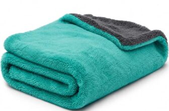 AM Safe-X Premium Microfiber Cleaning Cloth 1200 GSM 40x60cm Aqua Blue & Grey | Ultra Thick Dual-Sided Car Drying Towel | Super Absorbent, Lint-Free & Scratch-Free | Multipurpose Microfiber Cloth