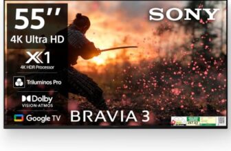 Sony BRAVIA 3 Series 139 cm (55 inches) 4K Ultra HD AI Smart LED Google TV K-55S30B (Black)