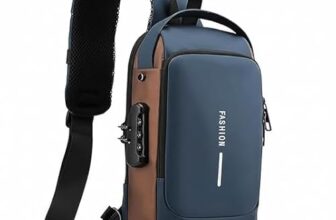 JK Vision Fashion Sling Bag for Men Stylish Crossbody Backpack for Men & Women, Anti-Theft Chest Bag with USB Charging Port, Messenger Bags, Casual Shoulder Bag