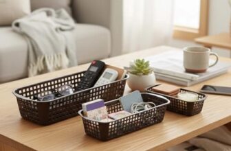 Go Hooked Rectangular Plastic Drawer Organizer (Set of 3) – Multipurpose Storage Basket for Makeup, Stationery, Desk & Home Organization – Durable & Compact (Brown)