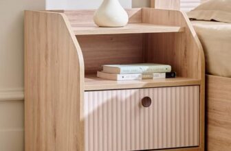 Home Centre | Lexus Bedside Table with Drawer | Engineered Wood | Oak | 1 Year Warranty
