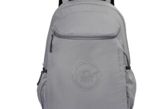 United Colors of Benetton Quirky 19L Laptop Backpack – Grey | Minimalist & Water-Resistant | Fits 14-inch Laptops for College, Office & Everyday