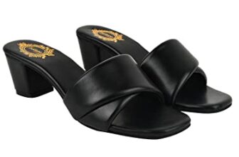Shoetopia girls Heel-311 Black Heeled Sandal – 3 UK (Girls-Heel-311-Black)