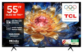 TCL 139 cm (55 inches) 4K UHD Smart QLED Google TV 55T8D