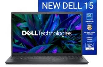 Dell 15 (Previously Inspiron) Laptop, 14th Gen Intel Core i3/Core 3 100U Processor, 8GB DDR4, 512 SSD, 15.6″ FHD 120Hz IPS AG 250 nit Display, Win 11 + Office H&S 2024, Carbon Black, 1.63Kg