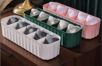 UCRAVO 2-Pack Multi-Color Wardrobe Storage Boxes – Sock, Bra, and Undergarment Drawer Organizer with Dividers for Neat Closet Storage & Tidy Dresser Organization, Sock Drawer Organizer