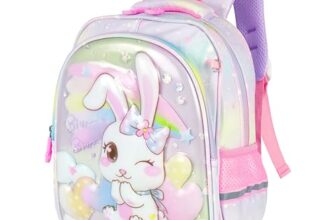 Storite School Bag for Kids 9L Capacity | Stylish Durable Water-Resistant School Backpack | Shoulder Backpack for Girls, Boys | Great for Birthday Gifts (Rabit Pink)
