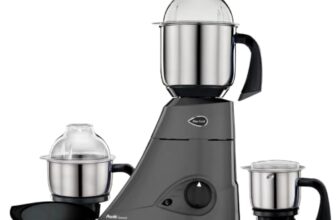 Preethi Diamond 750 Watts Mixer Grinder | 3 Stainless Steel (SS) Jars + Flexi Lid | Ideal for Masalas, Chutneys & Batters | Lifelong Free Service, Black
