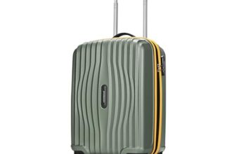 Aristocrat Cabin Vortex Plus | Trolley Bag, 55 Cm, Small Hardside Luggage | 8 Wheels, Combination Lock | Polycarbonate | 3 Year International Warranty | Thyme Green