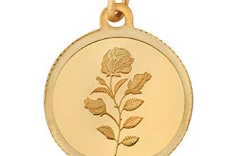 Bangalore Refinery 24k (999) Purity 2gm Yellow Gold Round Rose Pendant (without hook)