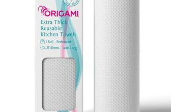 Origami Reusable Kitchen Towel Roll – 25 Sheets, Washable up to 2,500 Times | Highly Absorbent, Eco‑Friendly & Hygienic Non‑Woven Dish Cloth Alternative for Cleaning Tough Stains