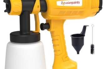 Asian Paints Trucare Paint Sprayer 550w with 800 Ml Container|Electric Paint Sprayer with 2M Long Cable & Vde Plug|2.5Mm Nozzle|Motor Speed Up to 32000 RPM/Min|Indoor & Outdoor Paint,Yellow