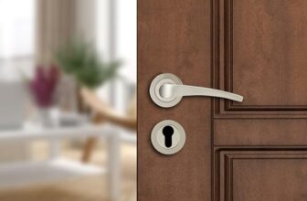 amazon basics Door Handle for Main Door | Main Door Handle | 4.9 inch Length of Handle for Grip | Brass | Stainless Finish |