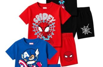 Kuchipoo © Marvel Boys Regular Fit Cotton T-Shirts and Shorts Set (MKUC-BSUT-141, 6-12 Months, Multi-Colored)
